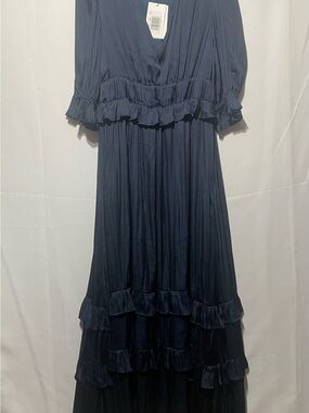 Flowing Black Tiered Maxi Skirt with Ruffle Hem NWT